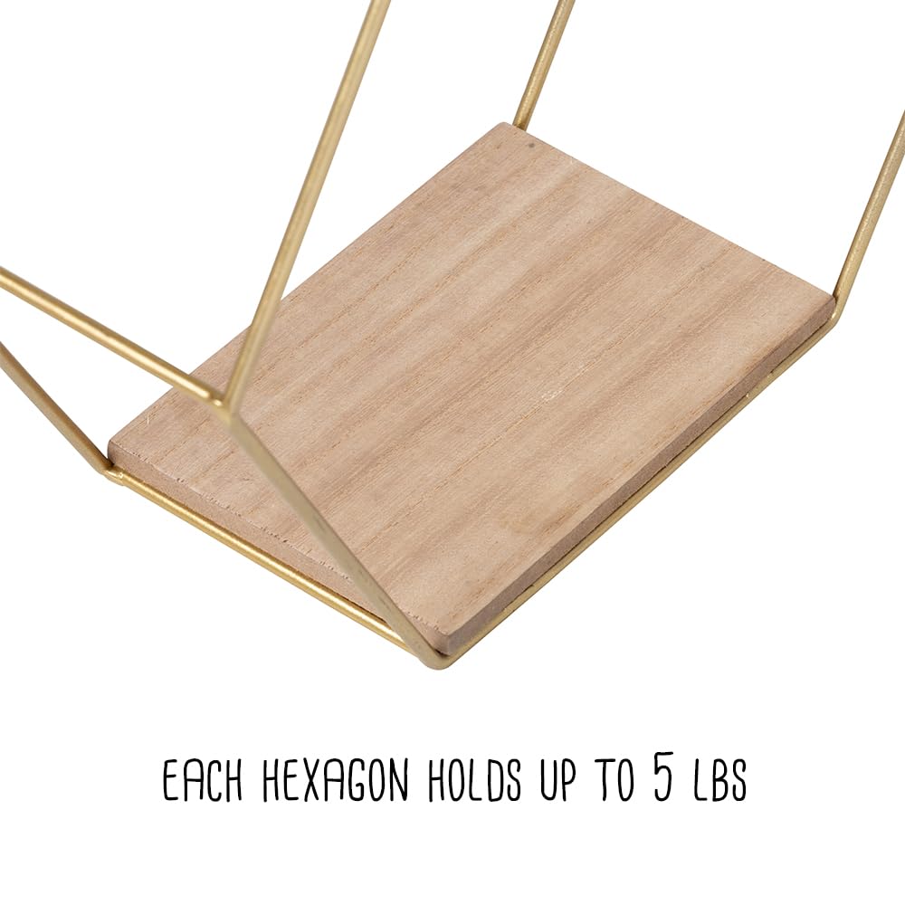 Hexagonal Metal Wall Shelves (Set of 2) - From Where - 