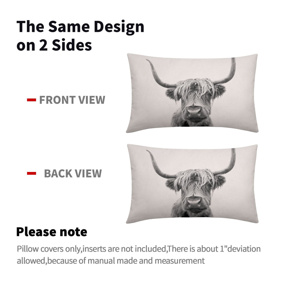 Highland Cow Print Lumbar Pillow Covers - From Where - 
