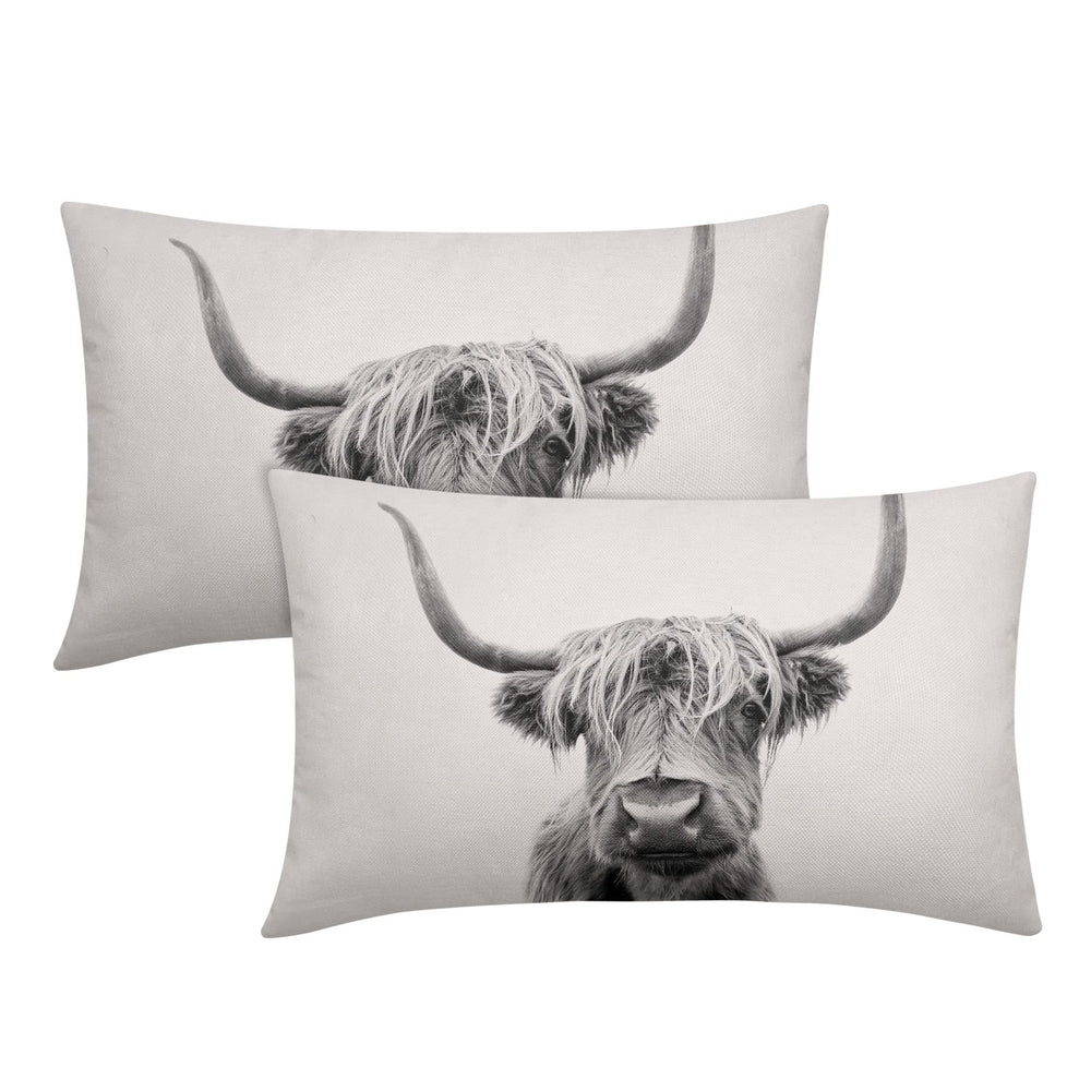 Highland Cow Print Lumbar Pillow Covers - From Where - 