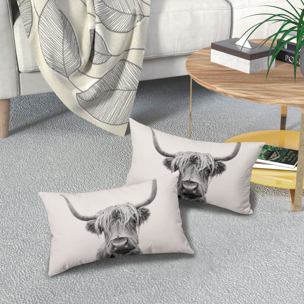 Highland Cow Print Lumbar Pillow Covers - From Where - 