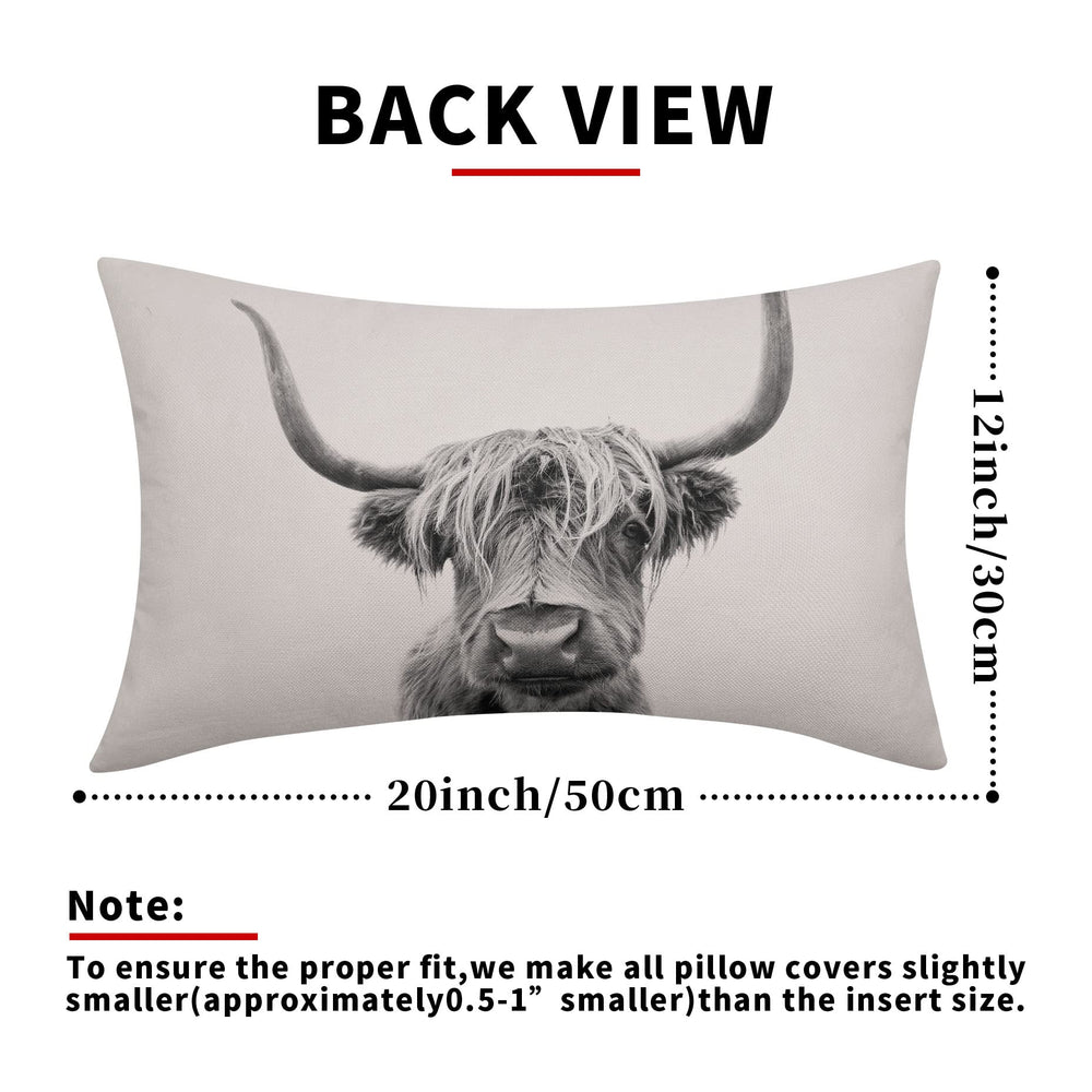 Highland Cow Print Lumbar Pillow Covers - From Where - 
