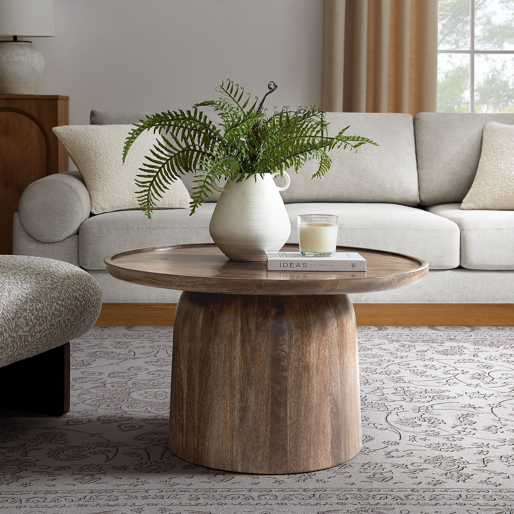 Holloway 30" Round Wood Coffee Table - From Where Finds - 