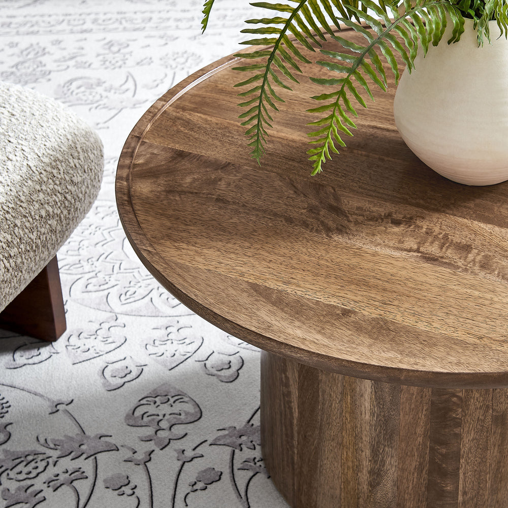 Holloway 30" Round Wood Coffee Table - From Where Finds - 