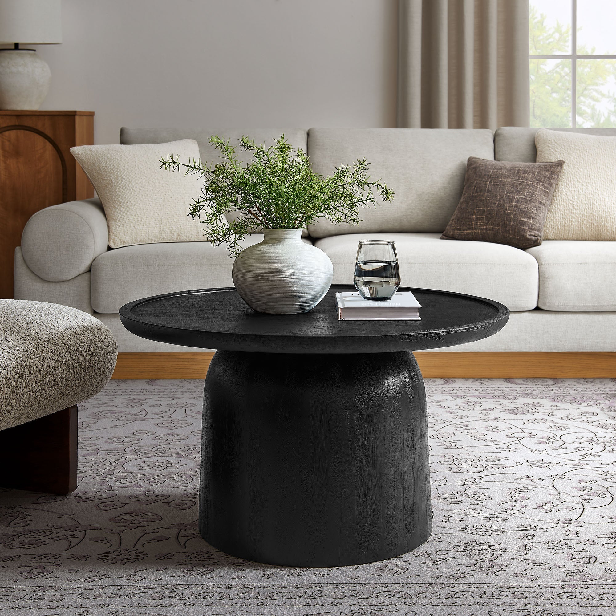 Holloway 30" Round Wood Coffee Table - From Where Finds - 