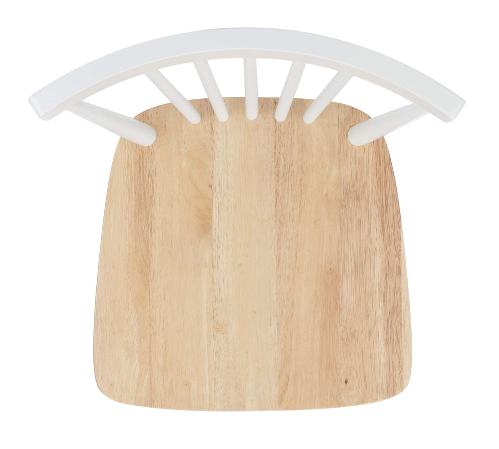 Home Winona Farmhouse White and Natural Spindle Back Dining Chair - From Where - 