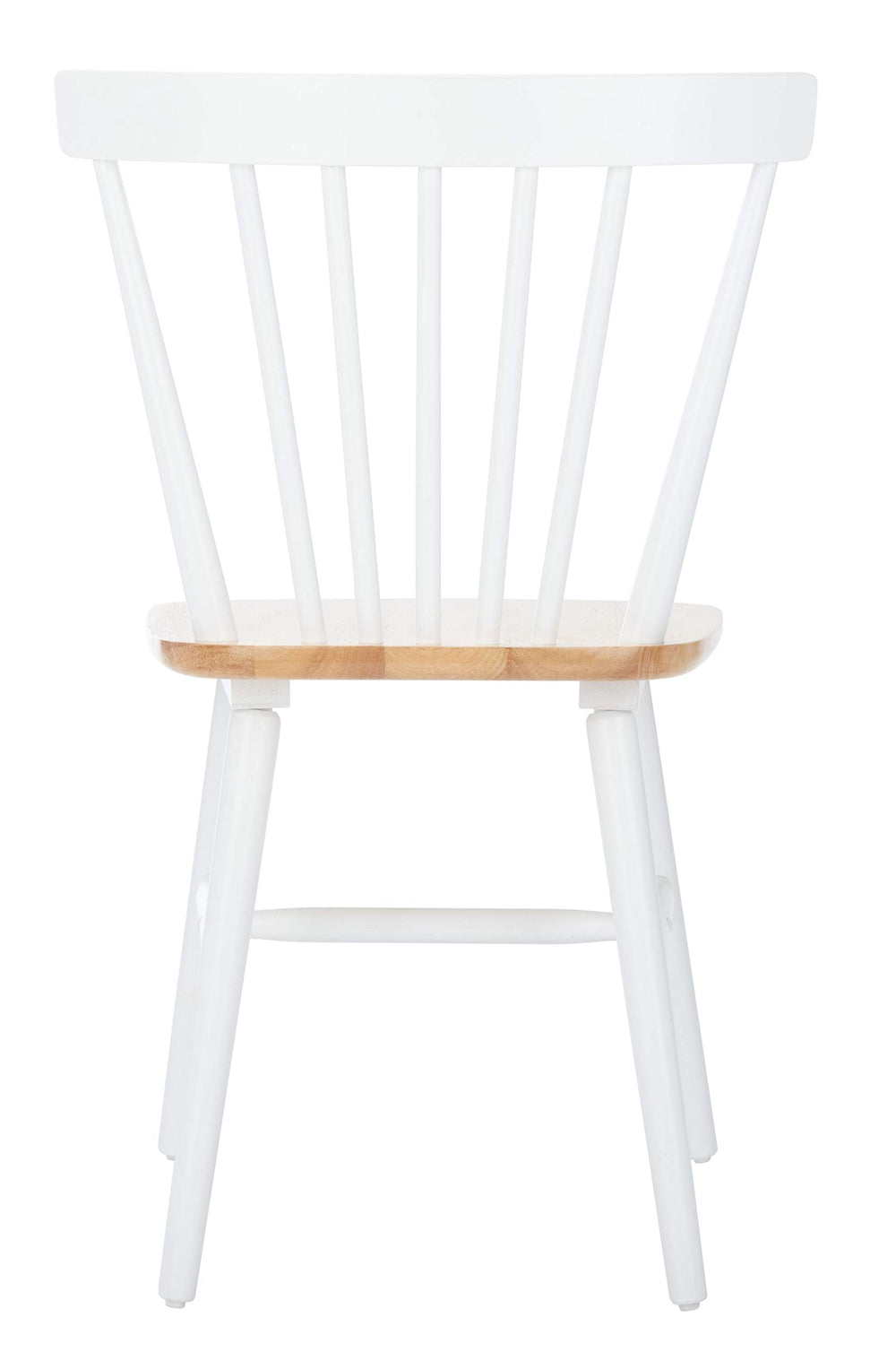 Home Winona Farmhouse White and Natural Spindle Back Dining Chair - From Where - 