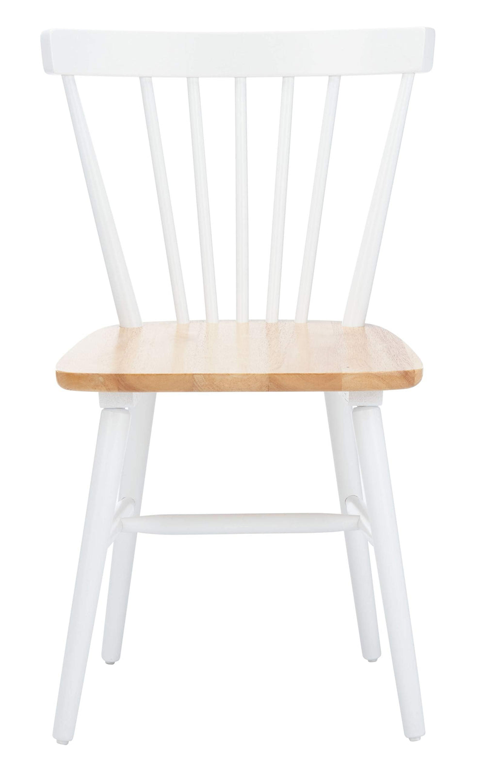 Home Winona Farmhouse White and Natural Spindle Back Dining Chair - From Where - 