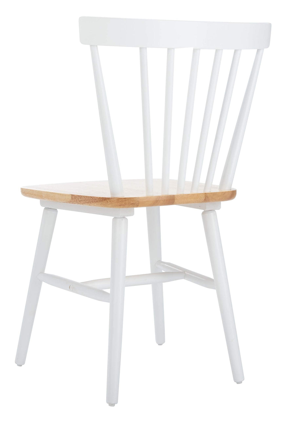 Home Winona Farmhouse White and Natural Spindle Back Dining Chair - From Where - 