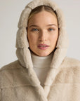Hooded Faux Fur Jacket - From Where Finds -