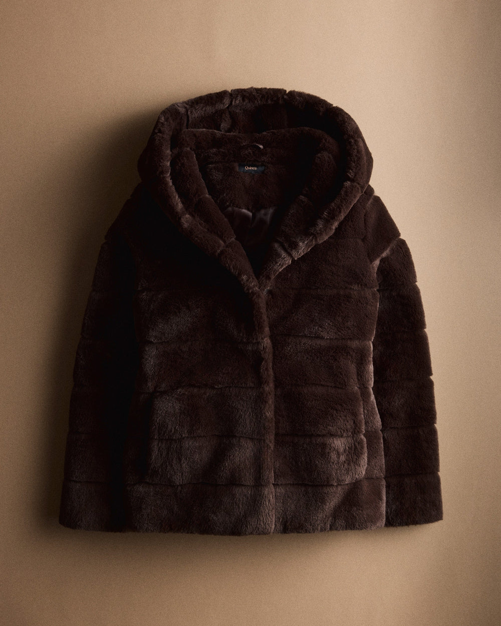 Hooded Faux Fur Jacket - From Where Finds -
