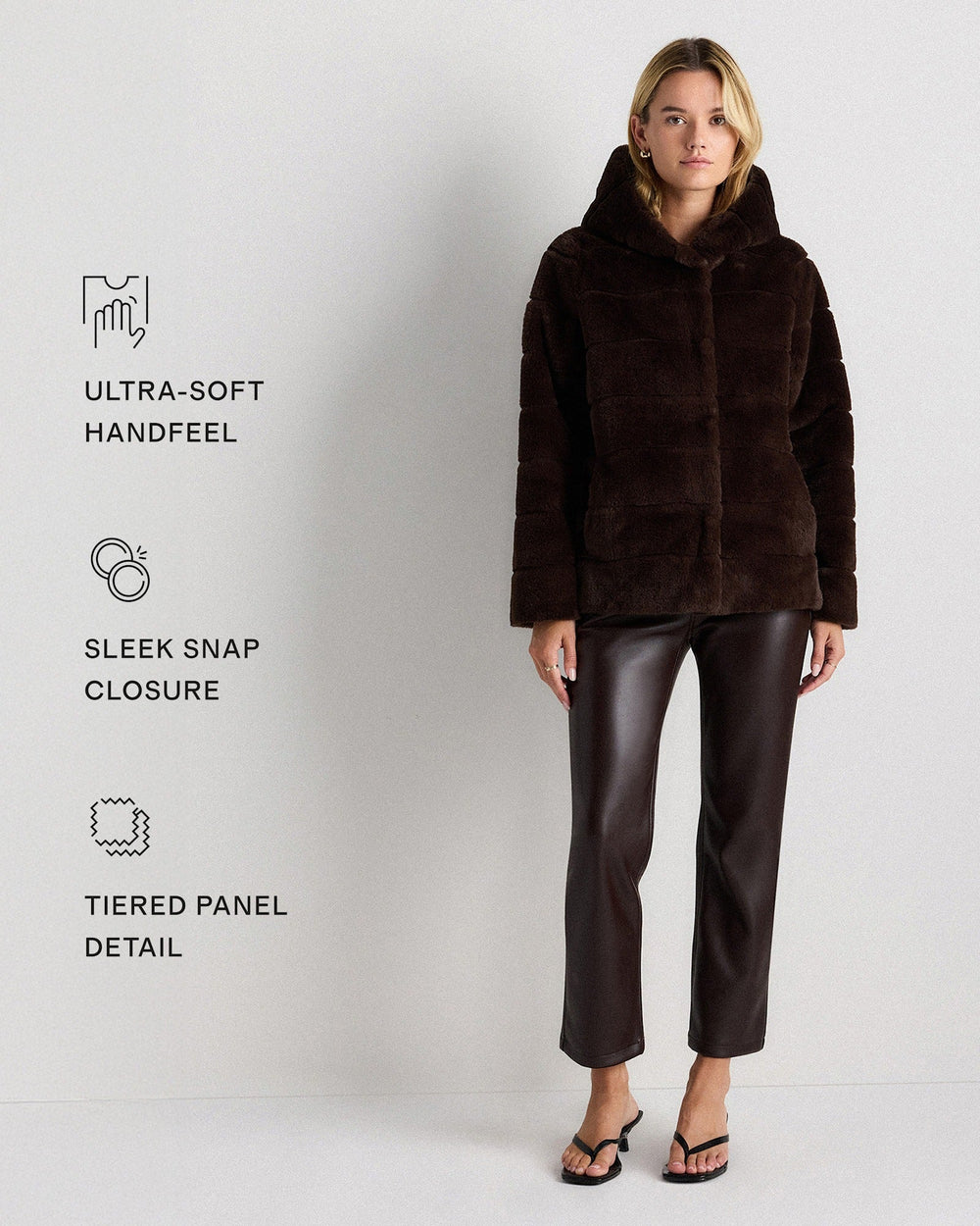 Hooded Faux Fur Jacket - From Where Finds -
