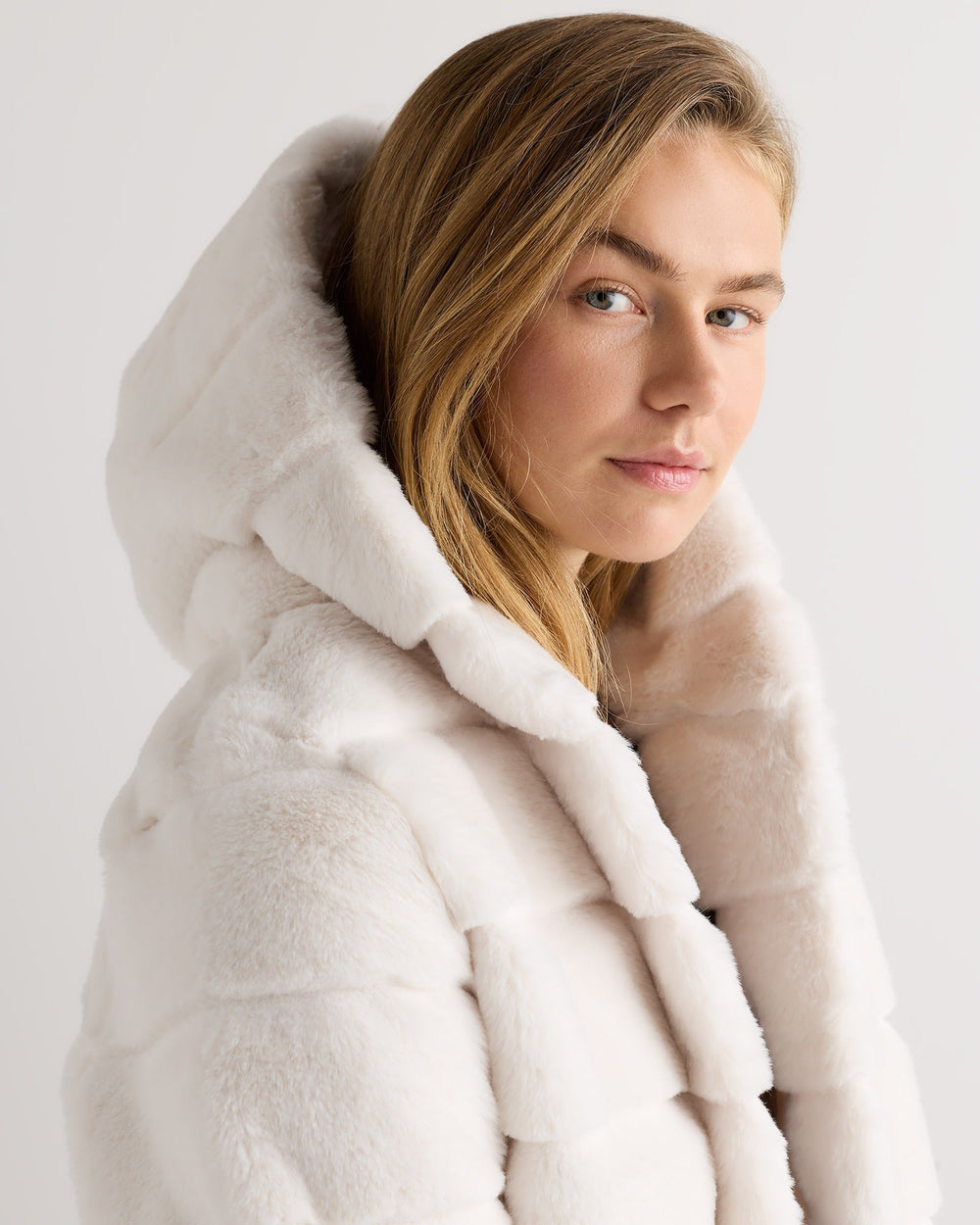 Hooded Faux Fur Jacket - From Where Finds -