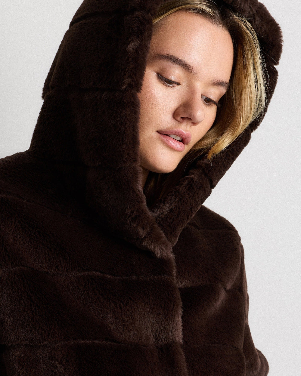 Hooded Faux Fur Jacket - From Where Finds -
