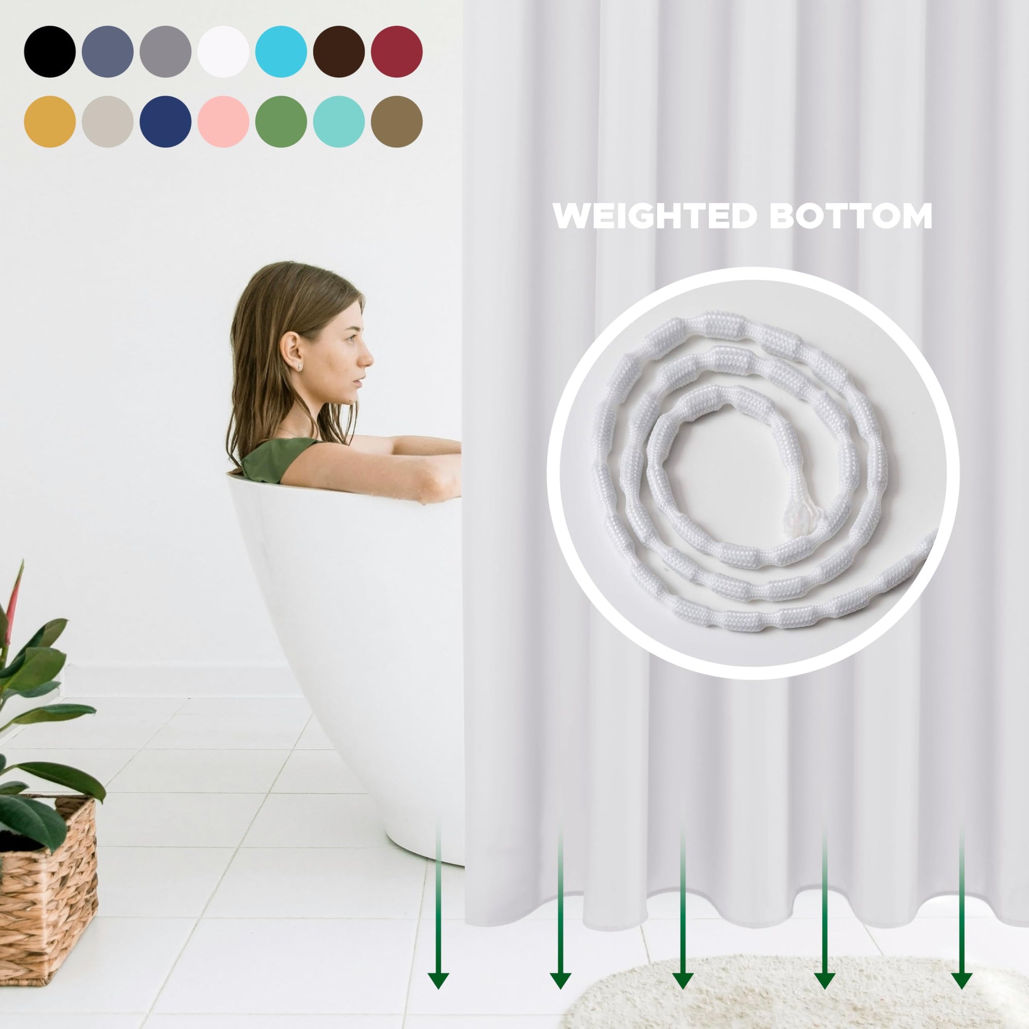 Hotel Quality Fabric Shower Curtain Liners 72&quot; X 72 - From Where - 
