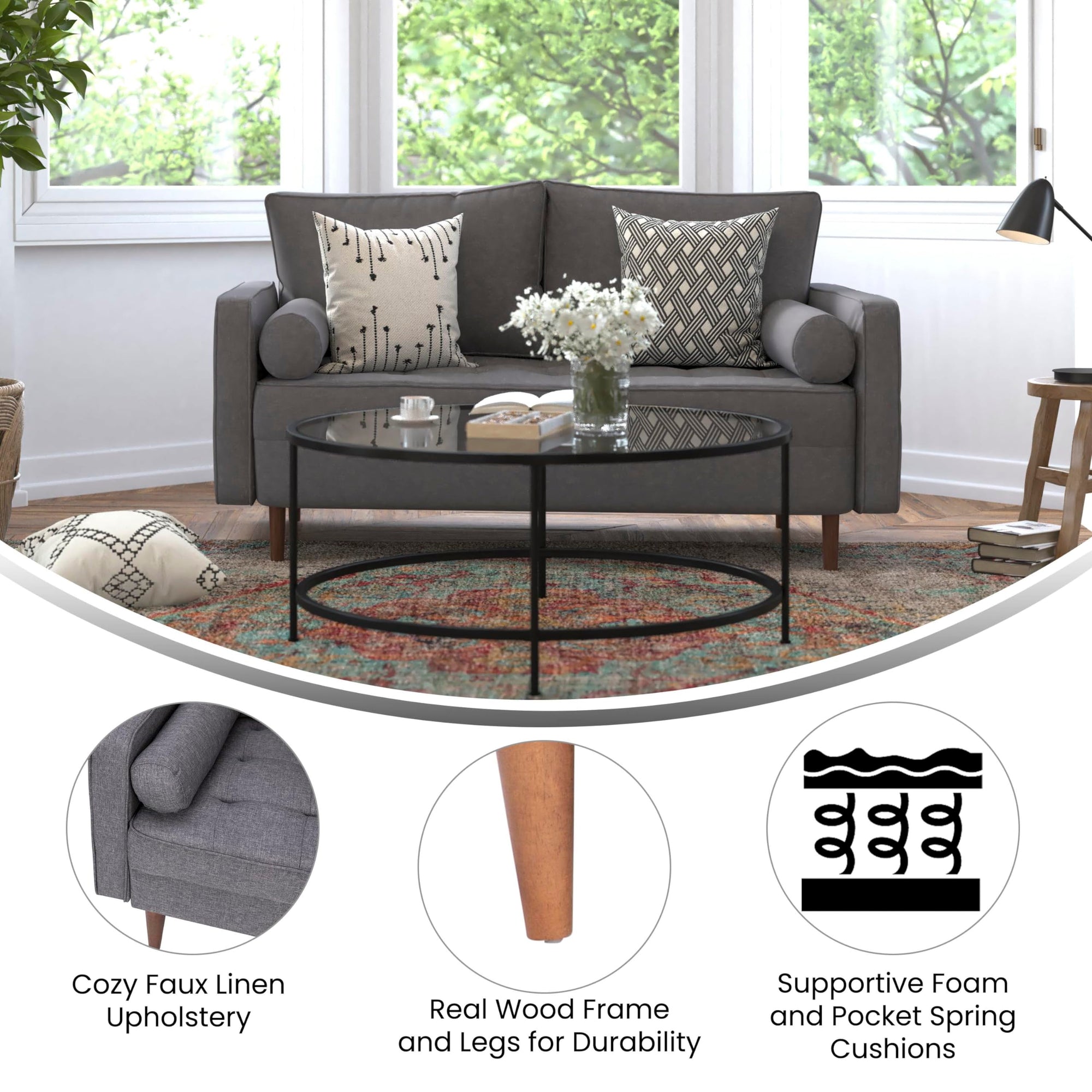 Hudson Mid - Century Modern Loveseat - From Where - 