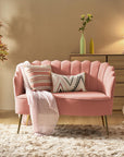 HULALA HOME Pink Velvet Loveseat - From Where - 