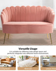 HULALA HOME Pink Velvet Loveseat - From Where - 
