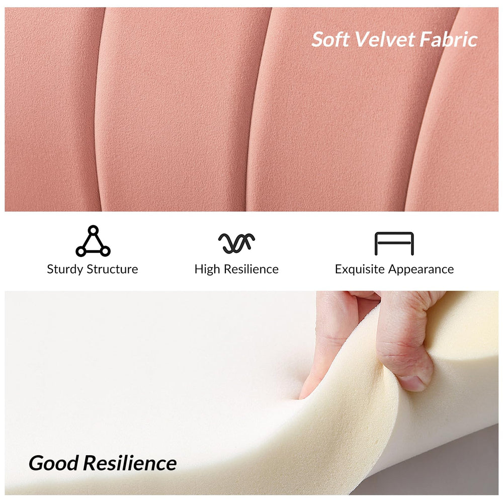 HULALA HOME Pink Velvet Loveseat - From Where - 