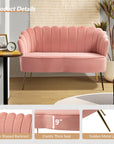 HULALA HOME Pink Velvet Loveseat - From Where - 