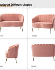 HULALA HOME Pink Velvet Loveseat - From Where - 