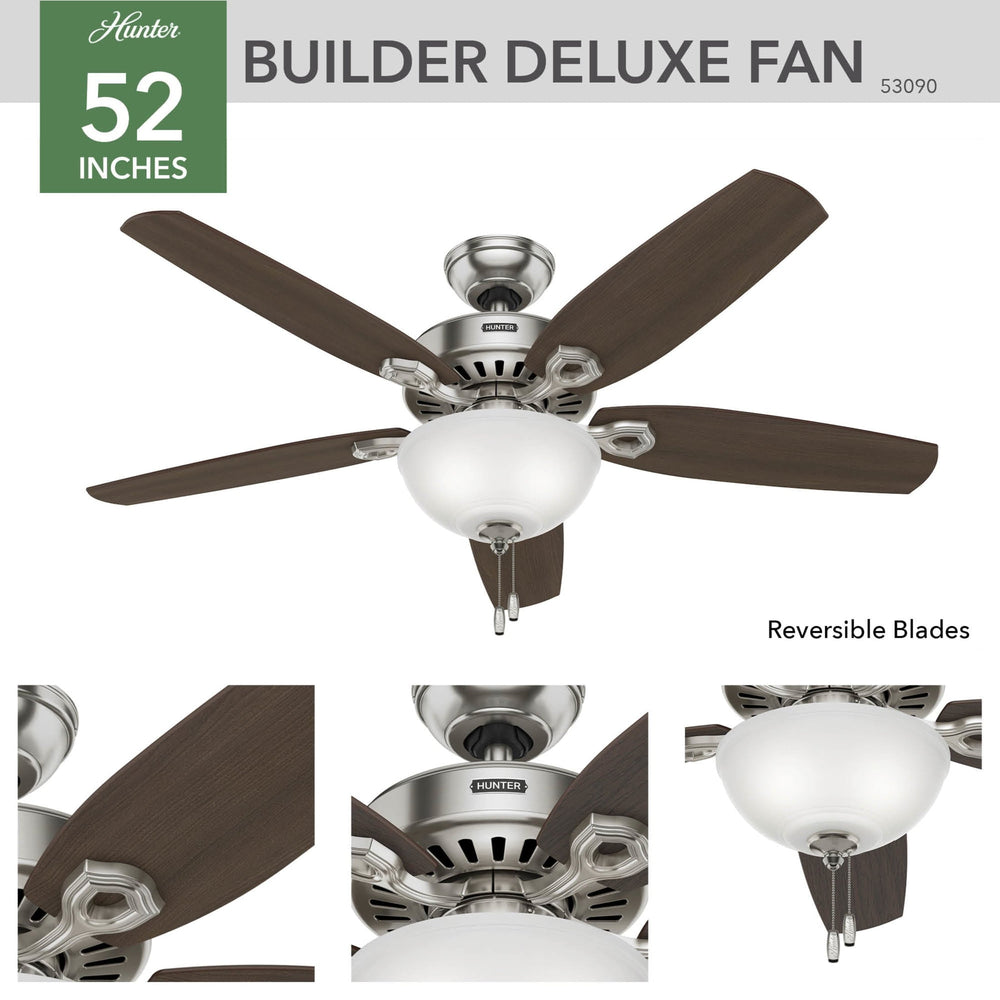 Hunter Builder Deluxe 52" Ceiling Fan - From Where - 