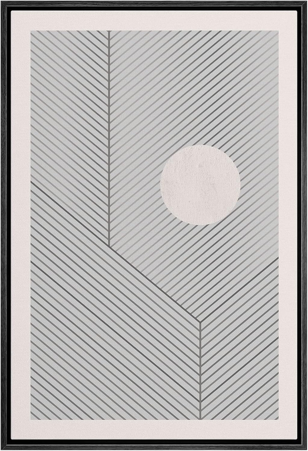 IDEA4WALL Framed Canvas Print Wall Art Sage Green Mid - Century Modern Color Blocks Abstract Shapes Illustrations Modern Art Decorative Minimalist Relax/Cozy Multicolor for Bedroom - 16"x24" Black - From Where - 