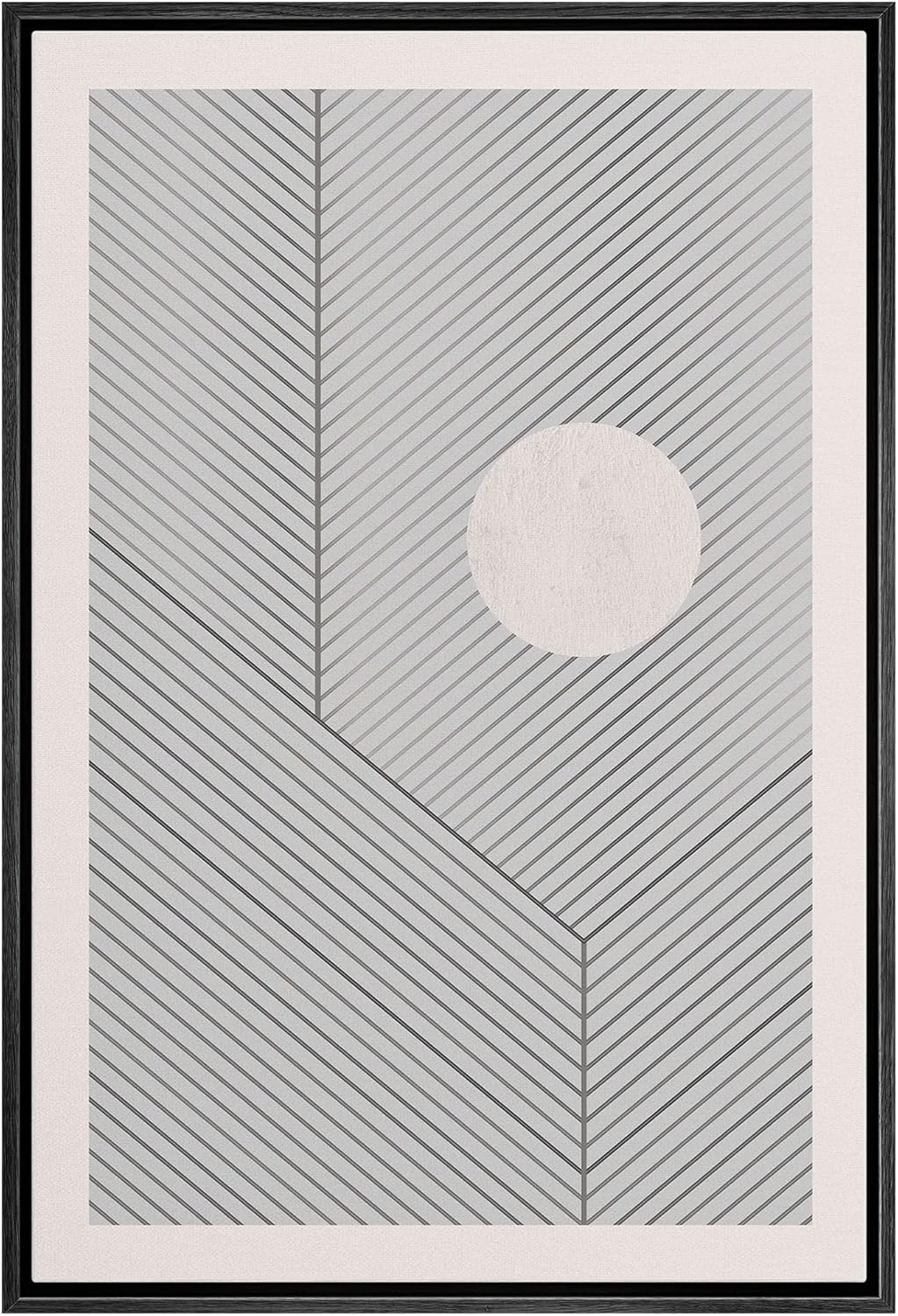 IDEA4WALL Framed Canvas Print Wall Art Sage Green Mid - Century Modern Color Blocks Abstract Shapes Illustrations Modern Art Decorative Minimalist Relax/Cozy Multicolor for Bedroom - 16&quot;x24&quot; Black - From Where - 