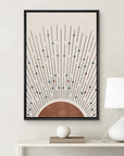 IDEA4WALL Framed Canvas Print Wall Art Sage Green Mid - Century Modern Color Blocks Abstract Shapes Illustrations Modern Art Decorative Minimalist Relax/Cozy Multicolor for Bedroom - 16"x24" Black - From Where - 