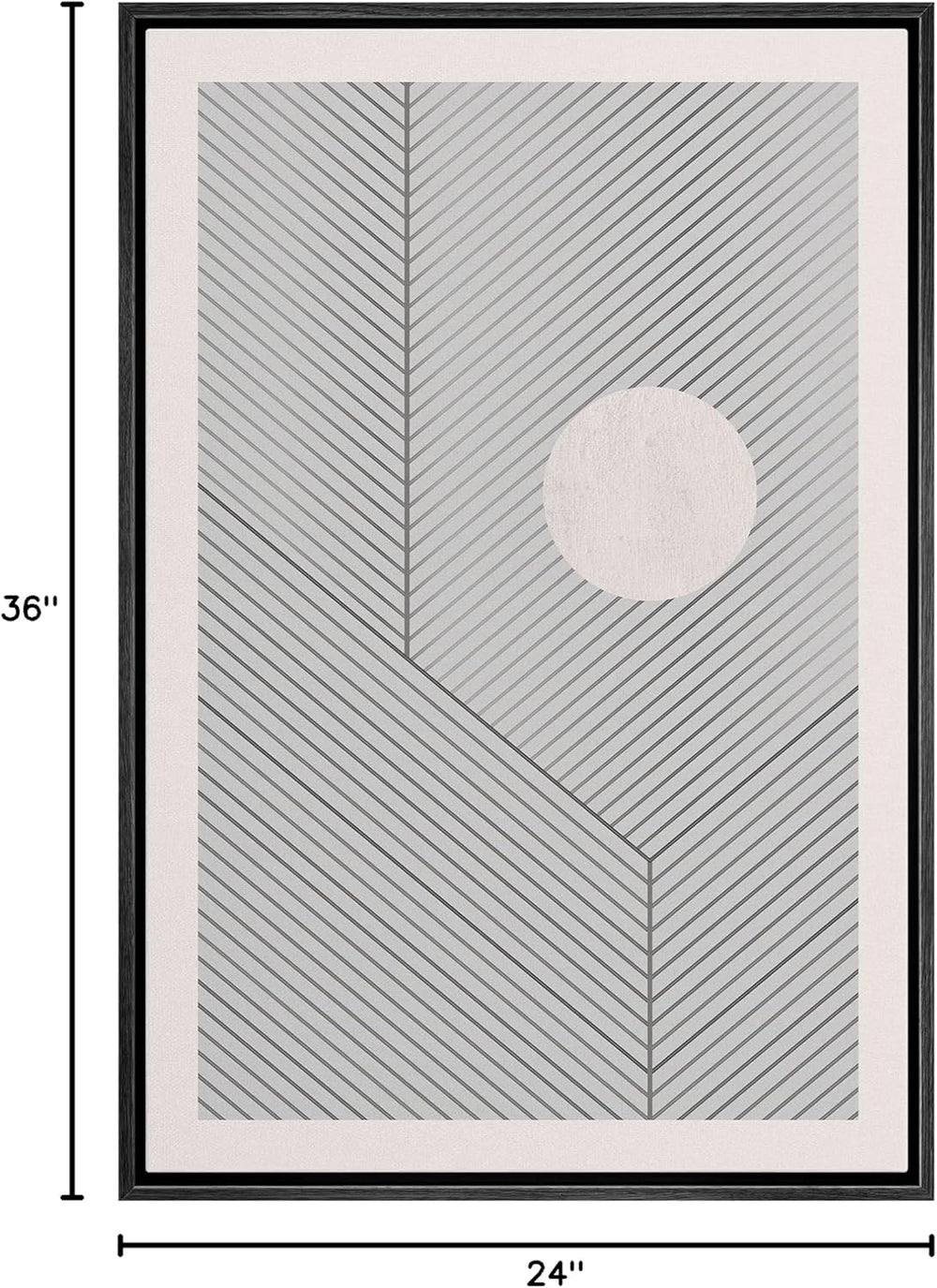 IDEA4WALL Framed Canvas Print Wall Art Sage Green Mid - Century Modern Color Blocks Abstract Shapes Illustrations Modern Art Decorative Minimalist Relax/Cozy Multicolor for Bedroom - 16"x24" Black - From Where - 