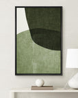 IDEA4WALL Framed Canvas Print Wall Art Sage Green Mid - Century Modern Color Blocks Abstract Shapes Illustrations Modern Art Decorative Minimalist Relax/Cozy Multicolor for Bedroom - 16"x24" Black - From Where - 
