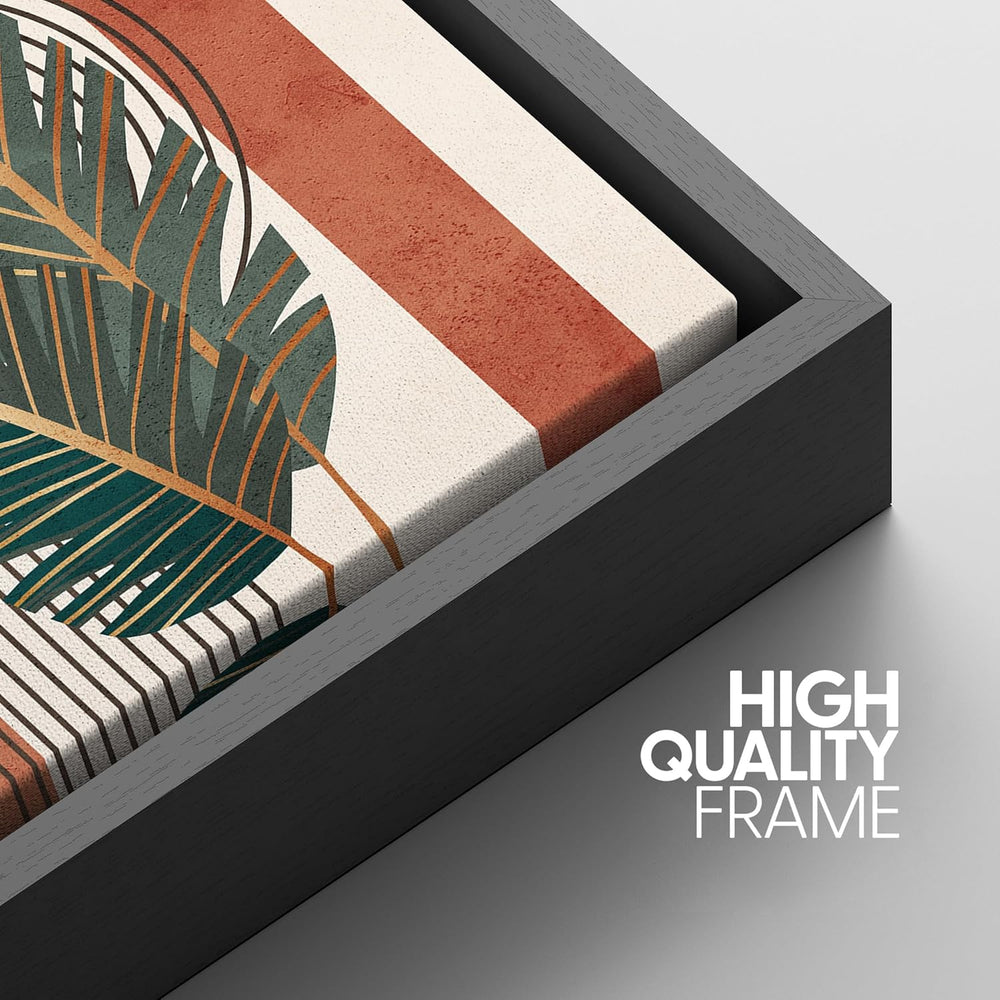 IDEA4WALL Framed Canvas Print Wall Art Sage Green Mid - Century Modern Color Blocks Abstract Shapes Illustrations Modern Art Decorative Minimalist Relax/Cozy Multicolor for Bedroom - 16"x24" Black - From Where - 