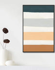 IDEA4WALL Framed Canvas Print Wall Art Sage Green Mid - Century Modern Color Blocks Abstract Shapes Illustrations Modern Art Decorative Minimalist Relax/Cozy Multicolor for Bedroom - 16"x24" Black - From Where - 