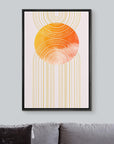 IDEA4WALL Framed Canvas Print Wall Art Sage Green Mid - Century Modern Color Blocks Abstract Shapes Illustrations Modern Art Decorative Minimalist Relax/Cozy Multicolor for Bedroom - 16"x24" Black - From Where - 