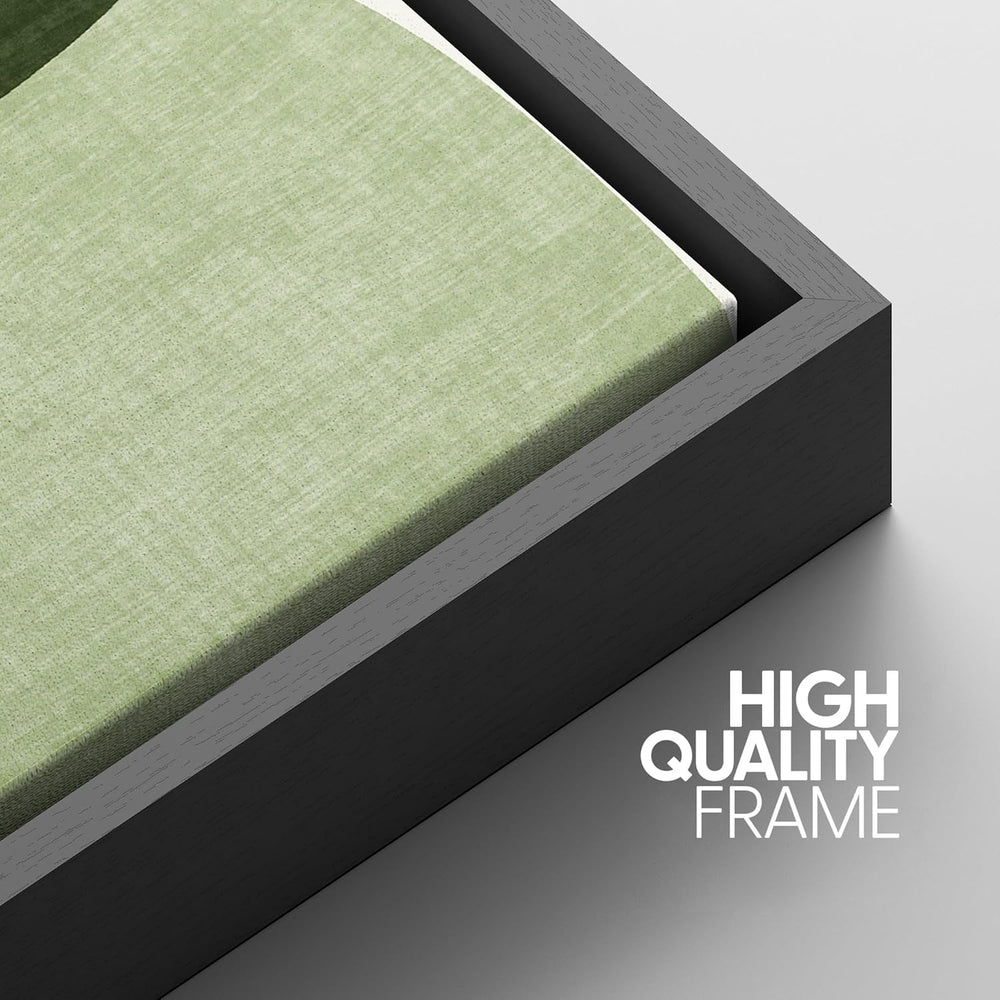 IDEA4WALL Framed Canvas Print Wall Art Sage Green Mid - Century Modern Color Blocks Abstract Shapes Illustrations Modern Art Decorative Minimalist Relax/Cozy Multicolor for Bedroom - 16"x24" Black - From Where - 