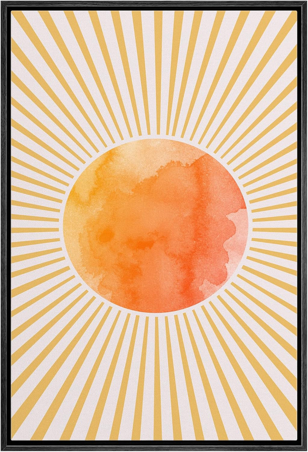 IDEA4WALL Framed Canvas Print Wall Art Sage Green Mid - Century Modern Color Blocks Abstract Shapes Illustrations Modern Art Decorative Minimalist Relax/Cozy Multicolor for Bedroom - 16"x24" Black - From Where - 