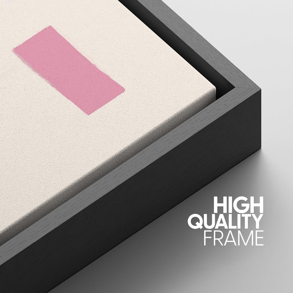 IDEA4WALL Framed Canvas Print Wall Art Sage Green Mid - Century Modern Color Blocks Abstract Shapes Illustrations Modern Art Decorative Minimalist Relax/Cozy Multicolor for Bedroom - 16"x24" Black - From Where - 