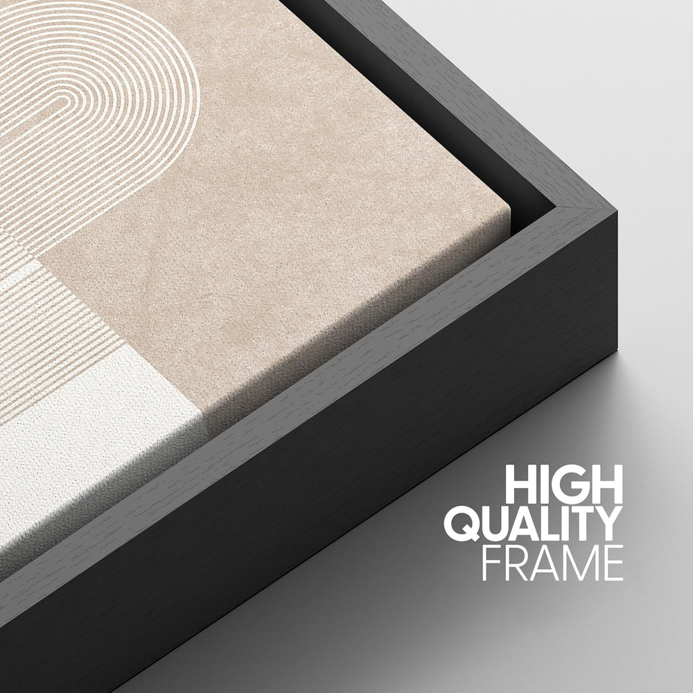 IDEA4WALL Framed Canvas Print Wall Art Sage Green Mid - Century Modern Color Blocks Abstract Shapes Illustrations Modern Art Decorative Minimalist Relax/Cozy Multicolor for Bedroom - 16"x24" Black - From Where - 