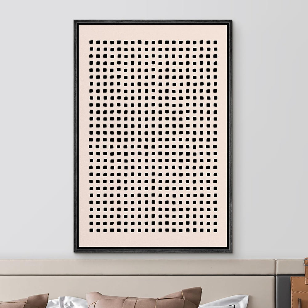 IDEA4WALL Framed Canvas Print Wall Art Sage Green Mid - Century Modern Color Blocks Abstract Shapes Illustrations Modern Art Decorative Minimalist Relax/Cozy Multicolor for Bedroom - 16"x24" Black - From Where - 