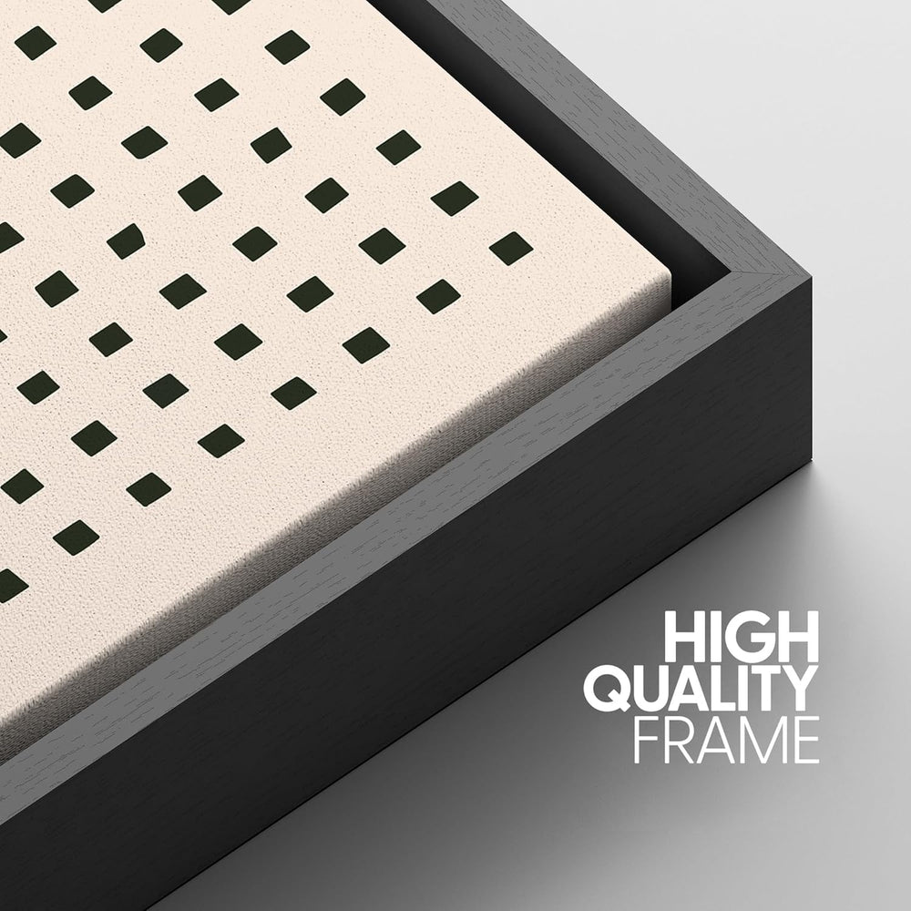 IDEA4WALL Framed Canvas Print Wall Art Sage Green Mid - Century Modern Color Blocks Abstract Shapes Illustrations Modern Art Decorative Minimalist Relax/Cozy Multicolor for Bedroom - 16"x24" Black - From Where - 