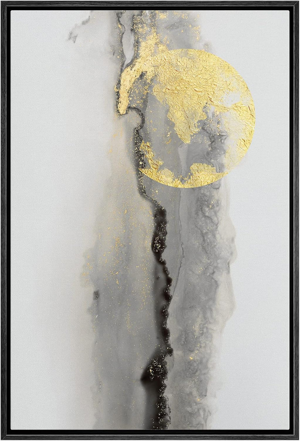 IDEA4WALL Framed Canvas Print Wall Art Sage Green Mid - Century Modern Color Blocks Abstract Shapes Illustrations Modern Art Decorative Minimalist Relax/Cozy Multicolor for Bedroom - 16"x24" Black - From Where - 