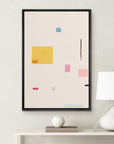 IDEA4WALL Framed Canvas Print Wall Art Sage Green Mid - Century Modern Color Blocks Abstract Shapes Illustrations Modern Art Decorative Minimalist Relax/Cozy Multicolor for Bedroom - 16"x24" Black - From Where - 