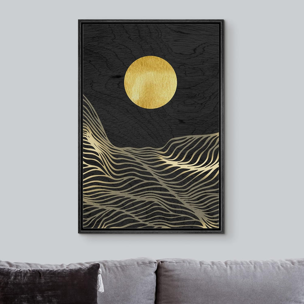 IDEA4WALL Framed Canvas Print Wall Art Sage Green Mid - Century Modern Color Blocks Abstract Shapes Illustrations Modern Art Decorative Minimalist Relax/Cozy Multicolor for Bedroom - 16"x24" Black - From Where - 