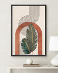 IDEA4WALL Framed Canvas Print Wall Art Sage Green Mid - Century Modern Color Blocks Abstract Shapes Illustrations Modern Art Decorative Minimalist Relax/Cozy Multicolor for Bedroom - 16"x24" Black - From Where - 