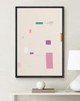 IDEA4WALL Framed Canvas Print Wall Art Sage Green Mid - Century Modern Color Blocks Abstract Shapes Illustrations Modern Art Decorative Minimalist Relax/Cozy Multicolor for Bedroom - 16"x24" Black - From Where - 