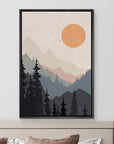 IDEA4WALL Framed Canvas Print Wall Art Sage Green Mid - Century Modern Color Blocks Abstract Shapes Illustrations Modern Art Decorative Minimalist Relax/Cozy Multicolor for Bedroom - 16"x24" Black - From Where - 