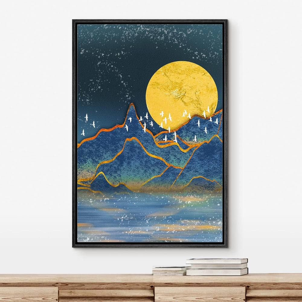 IDEA4WALL Framed Canvas Print Wall Art Sage Green Mid - Century Modern Color Blocks Abstract Shapes Illustrations Modern Art Decorative Minimalist Relax/Cozy Multicolor for Bedroom - 16"x24" Black - From Where - 