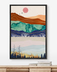 IDEA4WALL Framed Canvas Print Wall Art Sage Green Mid - Century Modern Color Blocks Abstract Shapes Illustrations Modern Art Decorative Minimalist Relax/Cozy Multicolor for Bedroom - 16"x24" Black - From Where - 