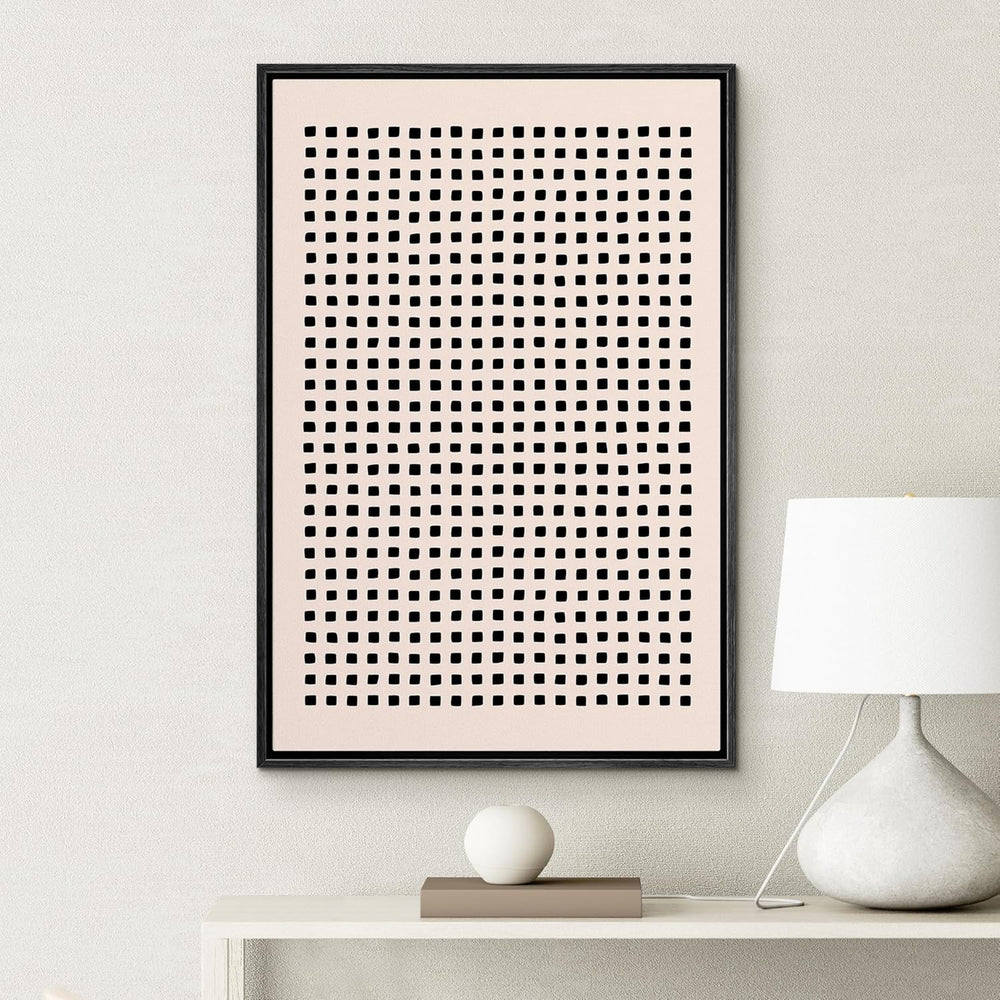 IDEA4WALL Framed Canvas Print Wall Art Sage Green Mid - Century Modern Color Blocks Abstract Shapes Illustrations Modern Art Decorative Minimalist Relax/Cozy Multicolor for Bedroom - 16"x24" Black - From Where - 