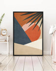 IDEA4WALL Framed Canvas Print Wall Art Sage Green Mid - Century Modern Color Blocks Abstract Shapes Illustrations Modern Art Decorative Minimalist Relax/Cozy Multicolor for Bedroom - 16"x24" Black - From Where - 