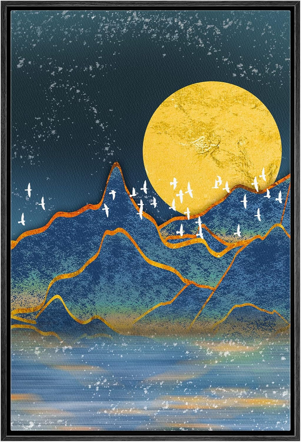 IDEA4WALL Framed Canvas Print Wall Art Sage Green Mid - Century Modern Color Blocks Abstract Shapes Illustrations Modern Art Decorative Minimalist Relax/Cozy Multicolor for Bedroom - 16"x24" Black - From Where - 